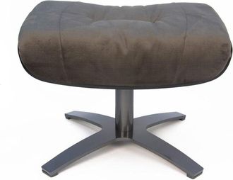 MyNewDesign Puf de terciopelo marron y roble negro