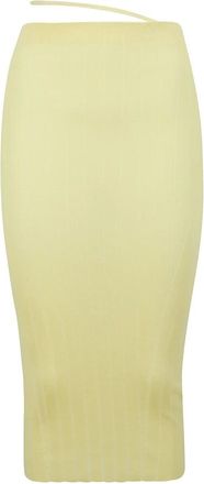 Jacquemus Rokken, Dames, Geel, XS, Polyester, Elastische Gonna Rok