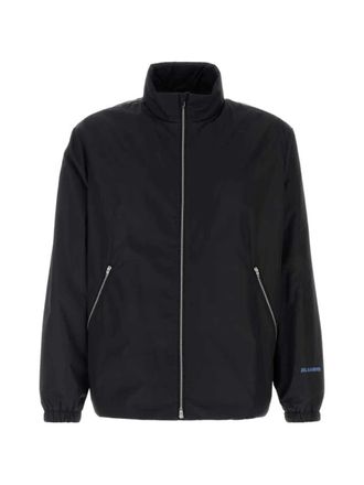 Jil Sander Jacke mit Rei&szlig;verschluss und Logo-Print