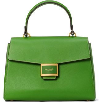 Kate Spade New York medium katy textured leather top handle bag in Ks Green at Nordstrom Rack