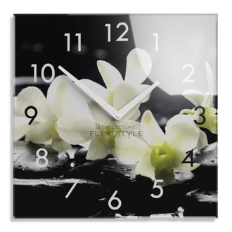 OEM Reloj De Pared Moderno Para El Sal&oacute;n Flores Blancas