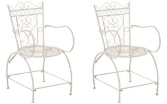 Clp Set De 2 Sillas De Jard&iacute;n Sheela Crema Antiguo