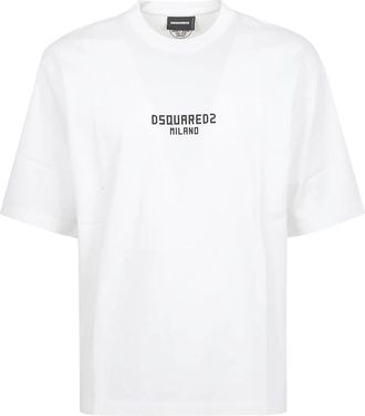 Dsquared2 Milano T-Shirt - Heren - T-shirts - Wit - XL - Katoen - Tops