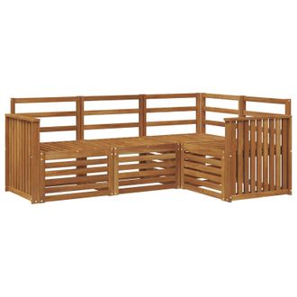 vidaXL Juegos De Sof&aacute;s 4 Pcs Natural Madera De Acacia S&oacute;lida Vidaxl