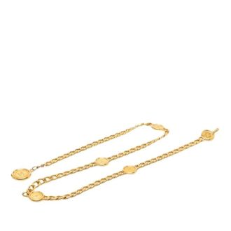 Chanel Pre-owned Belts, female, Yellow, Size: ONE SIZE Pre-owned Medallion Charm Metal Belt