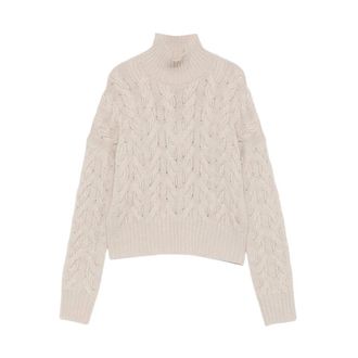 Max Mara Maglia Canottiera Top - Dames - Coltruien - Beige - S - Wol - Truien & Vesten