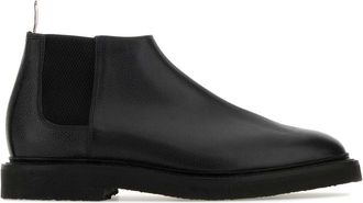 Thom Browne Black Leather Ankle Boots