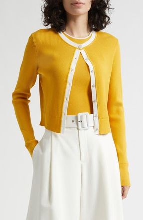 Toccin Zoe Crop Cardigan in Tuscan Sun/Optic at Nordstrom, Size Xx-Small