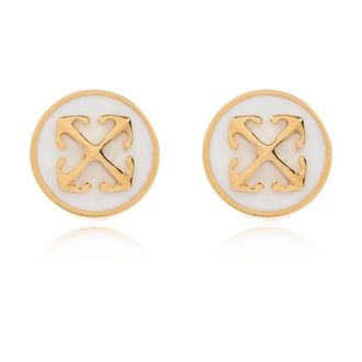 Off-white Ronde Pijl Oorbellen - Dames - Accessoires - Geel - Maat: ONE Size