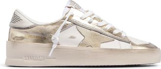 Golden Goose Suede and Laminated Leather Sneakers with Glitter Accents