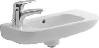 Duravit Duravit D-code - Lavamanos 50x22 Cm, Con 1 Orificio Para Grifo A La Izquierda, Blanco 07065000092