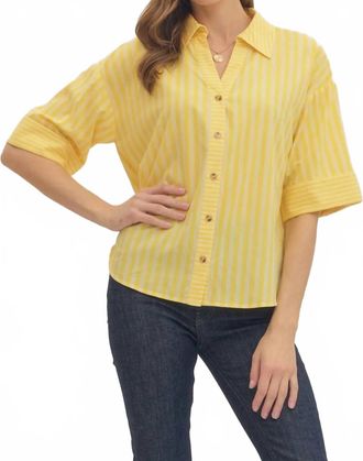 Entro Stripe Top In Yellow