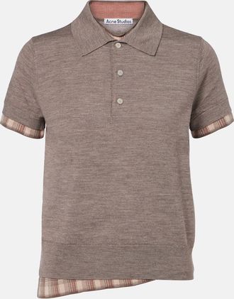 Acne Studios Checked layered wool polo sweater