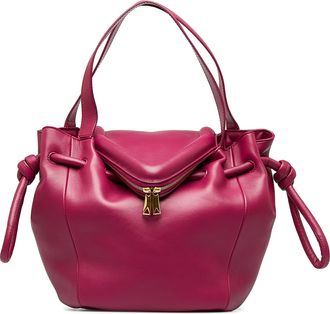 Bottega Veneta Pre-owned Womens The Pouch Knot Top Zip Bag - Fuschia Leather - One Size