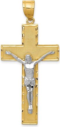 Diamond2Deal 10K Two-tone Diamond-cut Crucifix Pendant