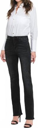 Flying Monkey High Rise Slim Bootcut Jeans In Faded Black