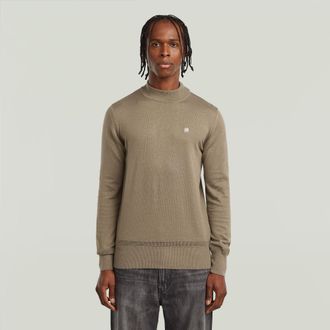 G-Star Mens G-Star RAW Core Knitted Mock Sweater - Brown - Size X-Large