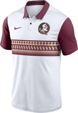 Nike Florida State Seminoles Primetime Campus Vapor Nike Mens Dri-FIT College Polo in White | CLF24PO00HTB3F-FSU