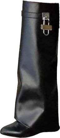 Generic Womens Suede Knee High Boots Chunky Heel Elegant Long Boots Party Style Shoes