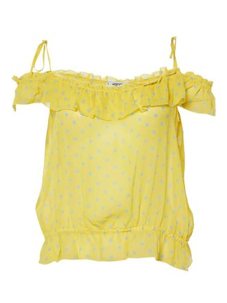 Moschino ruffled off-shoulder top - women - Silk - L - Yellow