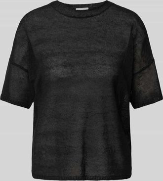 Milano Milano Italy Strickshirt aus Leinen-Mix in Black, Gr&ouml;&szlig;e S