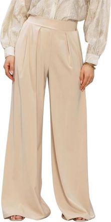Nukus Juna Pants - Dames - Wijde Broeken - Beige - XL - Polyester - Broeken