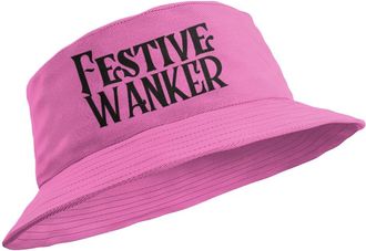 Generic Funny Rude Christmas Bucket Hat Festive Wanker (UK, Alpha, L, Pink)