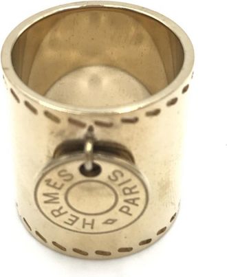 Herm&egrave;s Gold Tone Scarf Ring Womens Accessory (Pre-Owned)