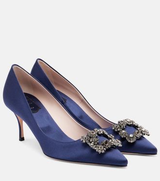 Roger Vivier Efflorescence 65 embellished satin pumps