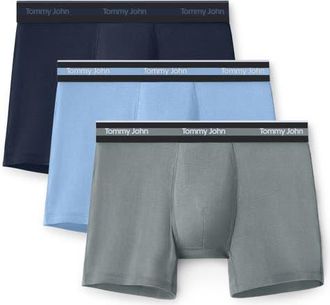 Tommy John 3-Pack Comfort Micro 4-Inch Boxer Briefs in Dress Blues/dutch at Nordstrom, Size X-Large