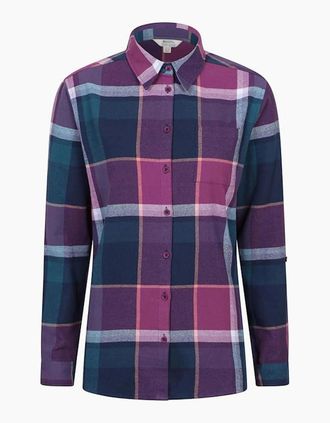 Mountain Warehouse Womens Mountain Warehouse Womens/Ladies Balsam Brushed Flannel Longline Shirt - Purple - Size: 14