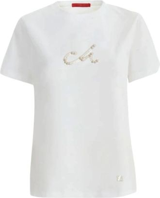 Carolina Herrera T-Shirts, female, White, Size: M Initials Embellished T-shirt