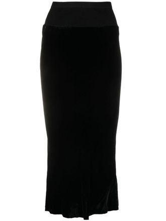 Rick Owens elasticated-waistband pencil midi skirt - Black