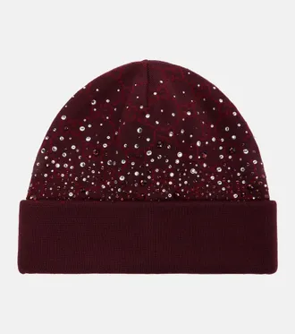 Gucci Gorro de lana con cristales GG
