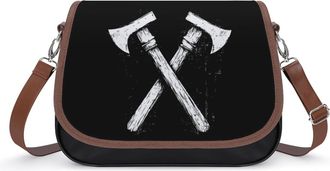 Generic Crossed Axes Small Womens Crossbody Bags Shoulder Handbag with Adjustable Strap for Travel