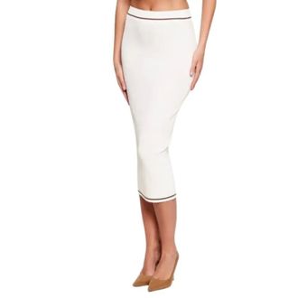 A|X Armani Exchange Midi Skirts, female, White, Size: S Midi Skirt in Technical Fabric