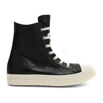 Rick Owens Schoenen, Heren, Zwart, 42 EU, Leer, Leather High Top Sneakers