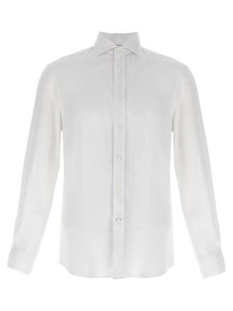 Brunello Cucinelli White Linen Mens Blouse