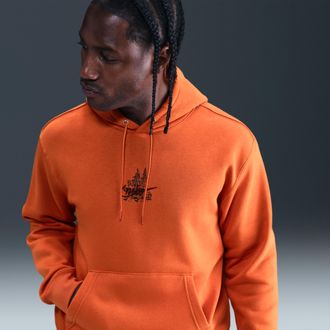 Nike Mens Nike Sportswear Club Fleece Hoodie in Orange | HV1216-893