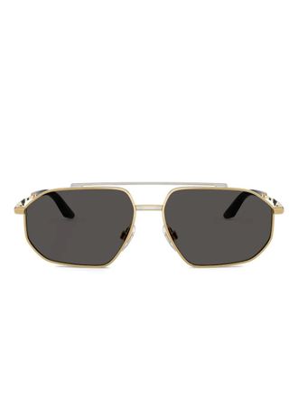 Dolce & Gabbana Eyewear double-bridge sunglasses - men - Metal - One Size - Gold