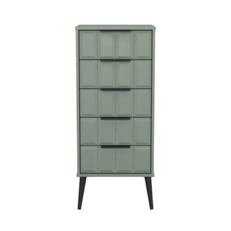 Welcome Furniture Bremen Ready Assembled 5 Drawer Tallboy in Reed Green - Welcome Furniture | TJ Hughes