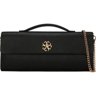 Gorski Top Handle Rectangle Leather Crossbody Bag in Black at Nordstrom