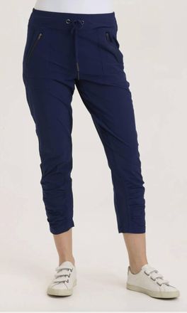 Xcvi Aksana Ruched Leg Panels Legginig In Navy
