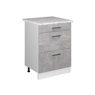 Vicco Mueble Bajo Universal R-line, Hormig&oacute;n, 60 Cm Con Cajones