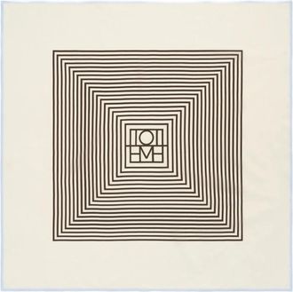 Toteme White Monogram Graphic Scarf