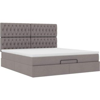 vidaXL Estructura De Cama Otomana Colch&oacute;n Tela Gris Pardo 180x200 Cm Vidaxl