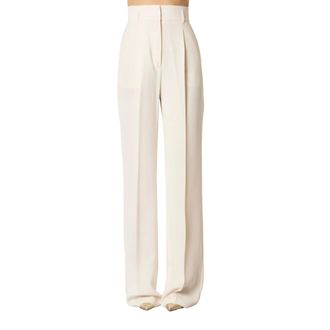 Max Mara Lontra Wijde Broek - Dames - Broeken - Geel - Maat: M Poliester