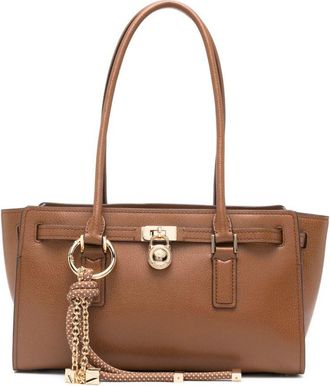 Michael Kors Brown Shopping Bag With Padlock Charm