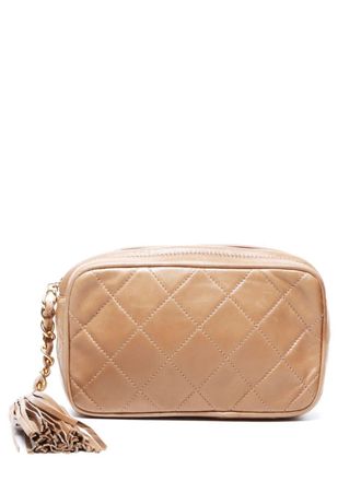 Chanel 1989-1991 diamond-quilted tassel clutch - Brown
