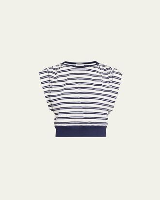 SIMKHAI Joie Striped Cotton-Jersey Top